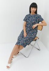 Gracella Flower Navy Dress | G.43144