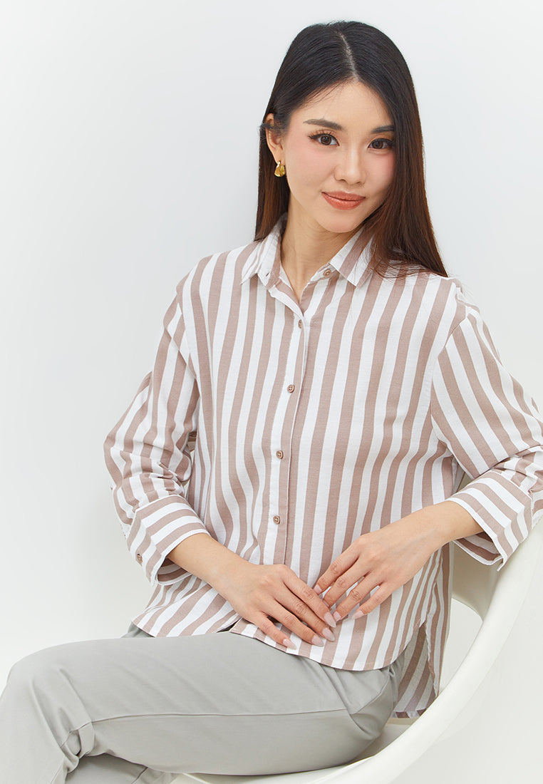 Suzy Brown Stripe Shirt | G.13143