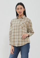 Ghia Brown Plaid Oversize Shirt | G.11691