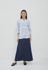 Zendaya Flower Blue Blouse | G.13173