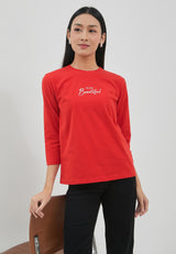 Haerin Light  Red T-Shirt | G.73119