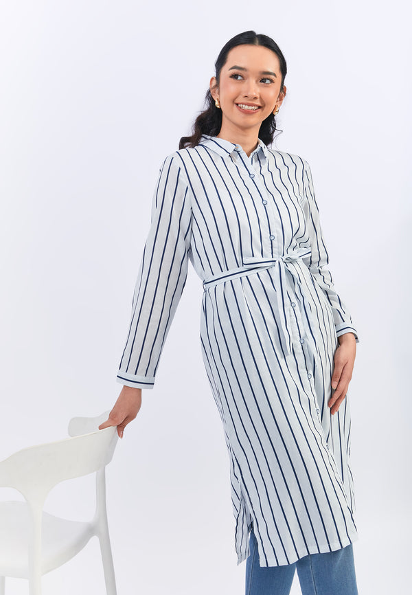 Mahira Blue Stripe Tunic | G.1756