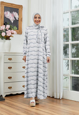 Geela X Aurelie Hermansyah Kemilau Dress Grey | G.4246 - Gamis Wanita