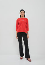 Haerin Carmine Red T-Shirt |  G.73118