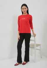 Haerin Carmine Red T-Shirt |  G.73118