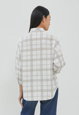 Bethari Brown Plaid Oversize Shirt | G.13174