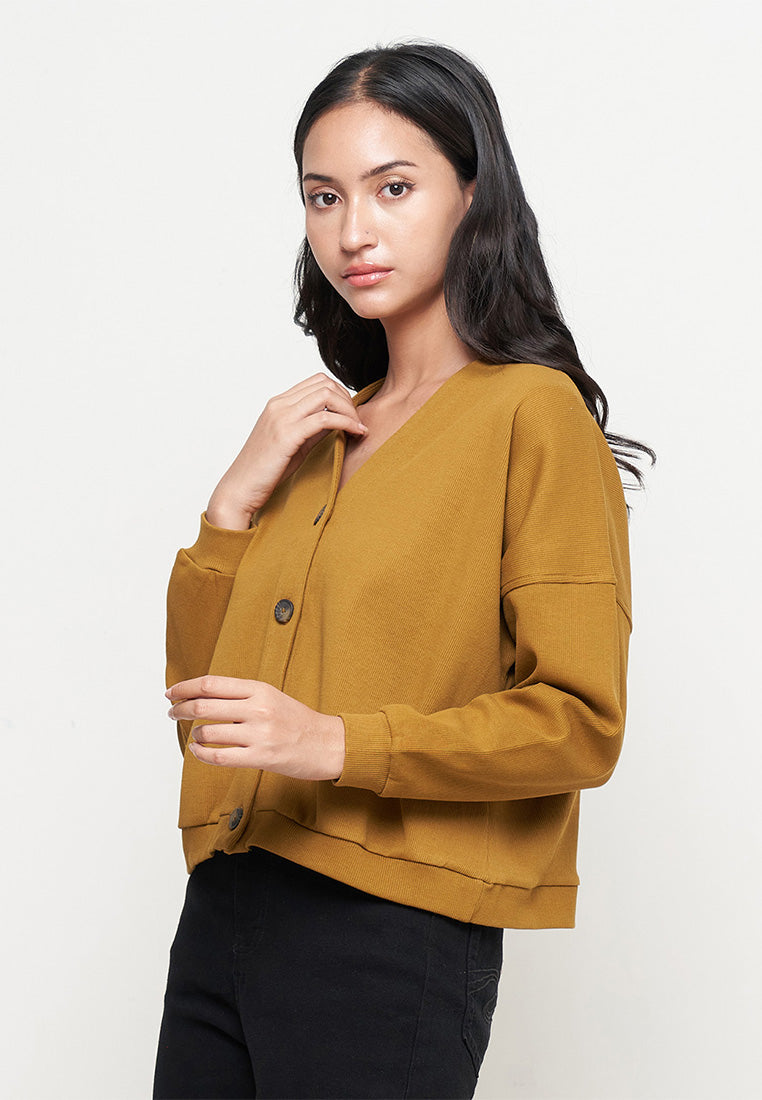 Geela Cardigan Rib Bronze | G.6203